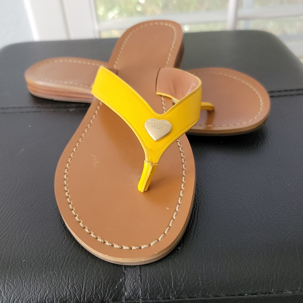 COACH Yellow Sandals SZ 6B